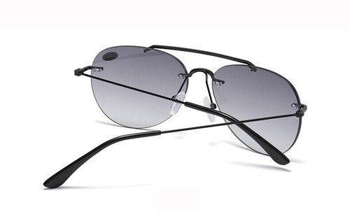 Vintage Men's Pilot Rimless Gray Reading glasses Bifocal Dual-use Magnifier - Picture 12 of 14