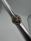 Vintage Gold Plated Sterling Silver 925 Cocktail Ring Size 6 Clear Stones