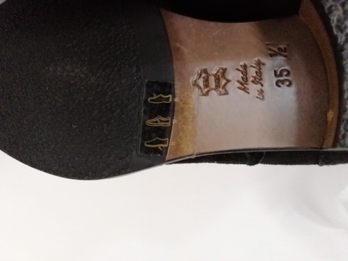 Calpierre - Botines de Cuero Genuino y Gamuza Negros Hechos en Italia Talla EU 35.5 - Imagen 9 de 9