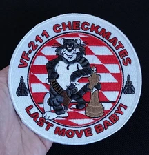 LAST MOVE BABY! VF-211 CHECKMATES US NAVY TOMCAT EMBROIDERED MILITARY PATCH