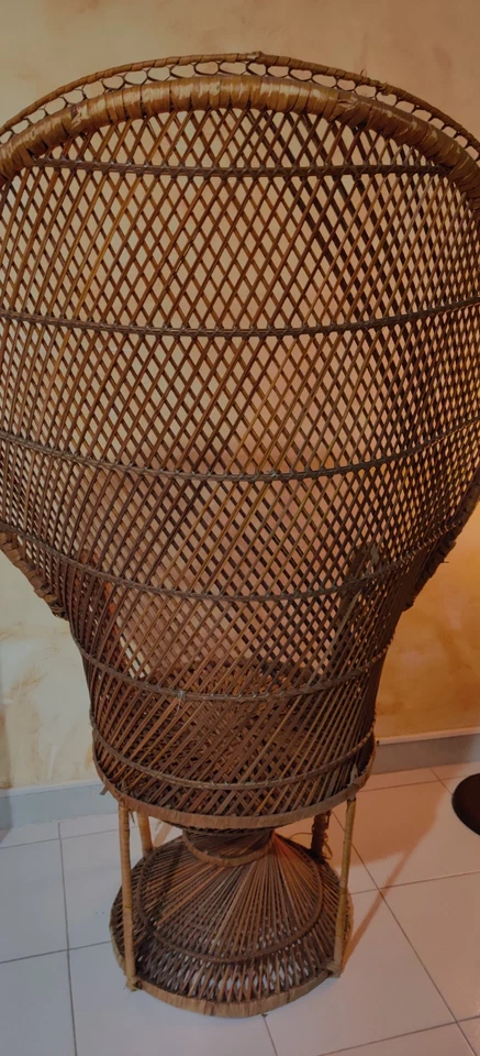 Poltrona Pavone Vimini Rattan - Immagine 2 di 4