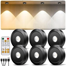 6 Pack Puck Lights with Remote Control Rechargeable Closet Lights Upgrade 150...