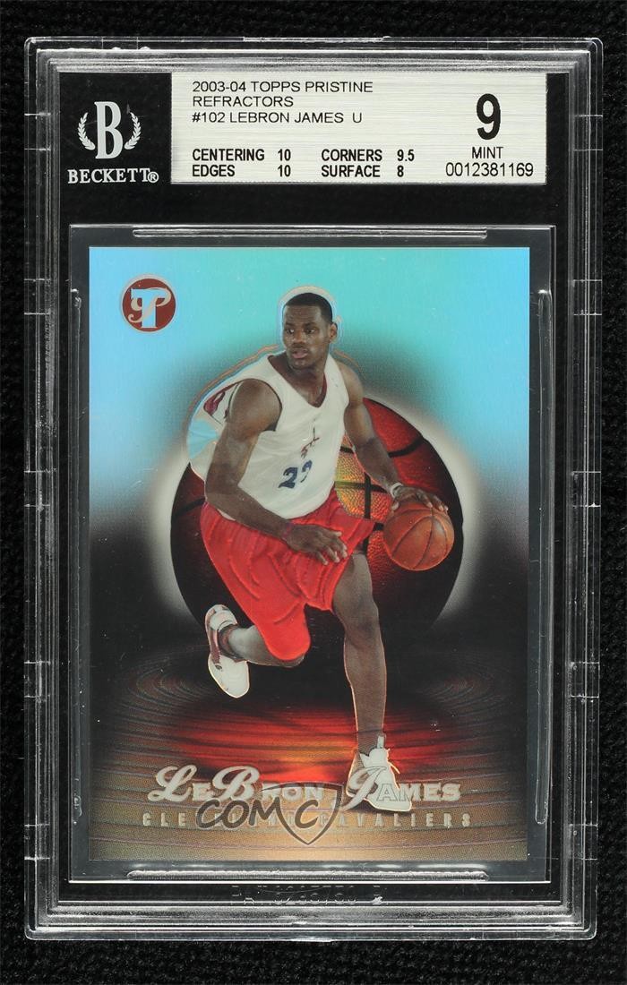 2003 Topps Pristine Refractor /499 LeBron James #102 BGS 9 MINT Rookie RC 06bg