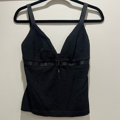 St. John Black Camisole with Buckle Detail