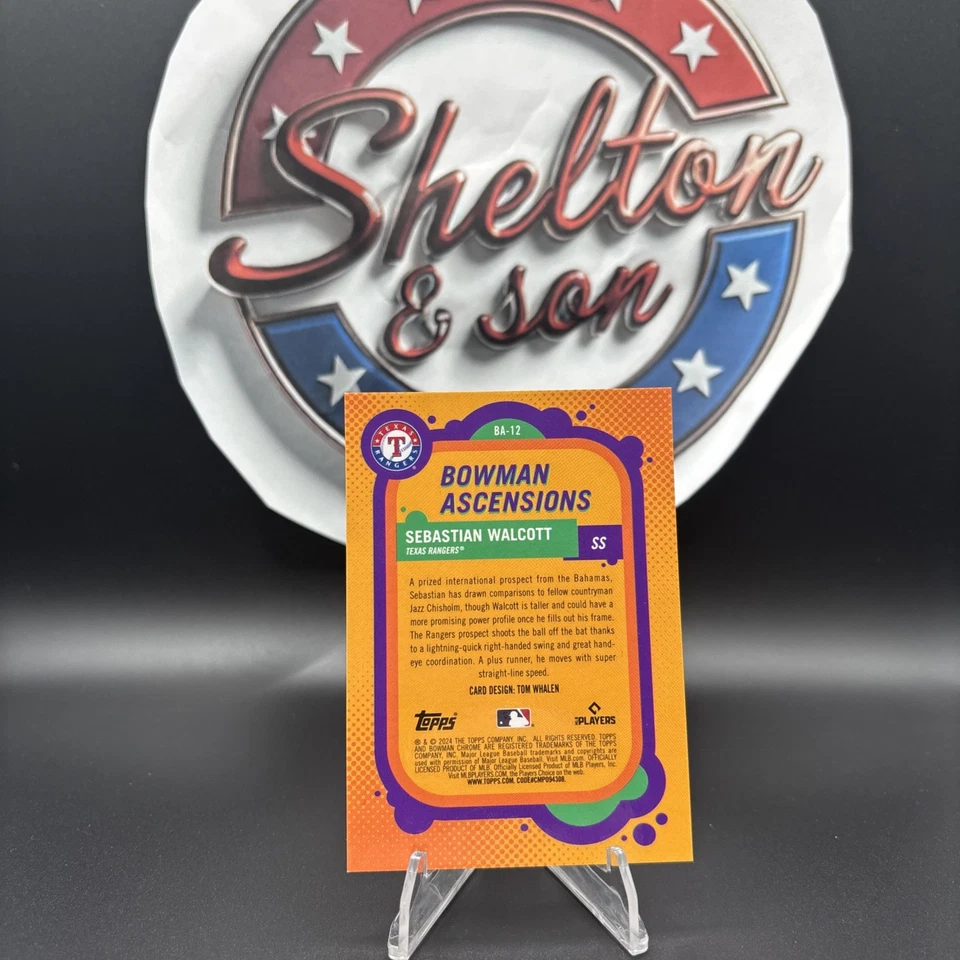 Sebastian Walcott RC 2024 Bowman Chrome Bowman Ascensions RED 2/5 MINT BA-12 - Image 2 of 2