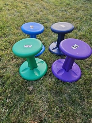 Lot Of 4 Kore Kids 12'' Plastic Wobble Chair Stool Seat Fidget Wobbly ADD ADHD