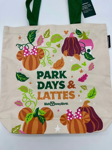 Disney Parks Starbucks Park Days & Lattes PSL Fall Canvas Tote Bag WDW 2025 NWT - Picture 3 of 5