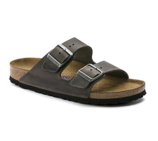 Birkenstock Arizona Iron Oiled Leather Soft Footbed Unisex Sandals