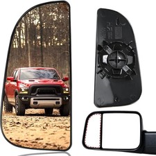 Driver Left Side Lower Mirror Glass Replacement, for 2010-2020 Dodge Ram 1500 25