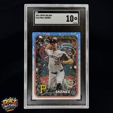 2024 Topps Holiday Paul Skenes Rookie Card RC H165 Holiday Prizm SGC 10 GEM MINT