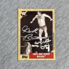 2007 Topps Heritage III WWE #88 Jack  & Gerry Brisco Signed IP Auto