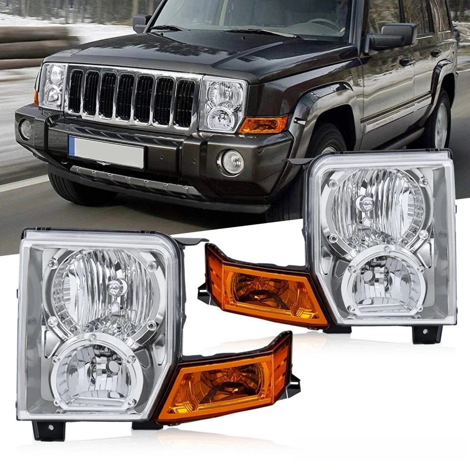 Conjunto de par de faros izquierdo y derecho Jeep Commander 2006-2010 halógeno nuevo CA Foto 2 de 4