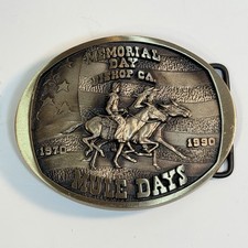 Vintage 1990 MULE DAYS BISHOP CALIF. Belt Buckle Solid Brass Made in USA