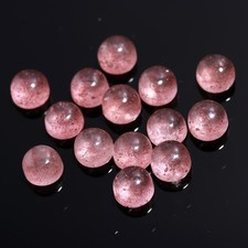 Pink Quartz Strawberry Round Cabochon Gemstone Lot 5mm For Making Jewelry