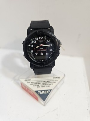 Timex Analog Digital Watch Water Resistant Indiglo Alarm Chrono Wr 50m
