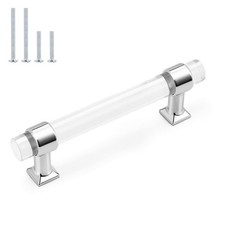 Probrico 30 Pack 3-3/4 Inch Hole Center Cabinet Pulls Polished Chrome Kitchen