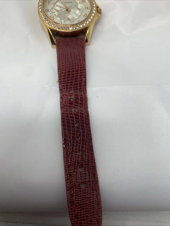 Reloj de pulsera Fossil Riley ES3466 para mujer cuero marrón esfera analógica cuarzo genuino Foto 4 de 4