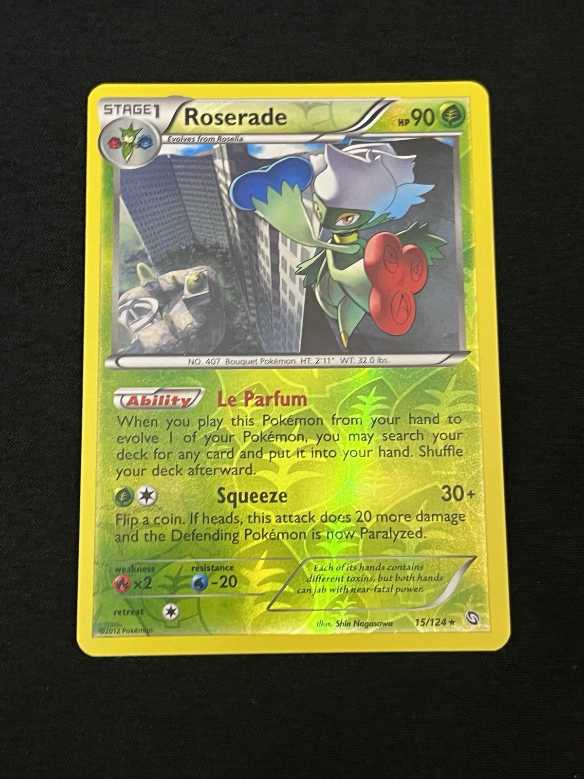 Roserade 2012 Reverse Holo 15/124 LP Pokemon TCG Dragons Exalted