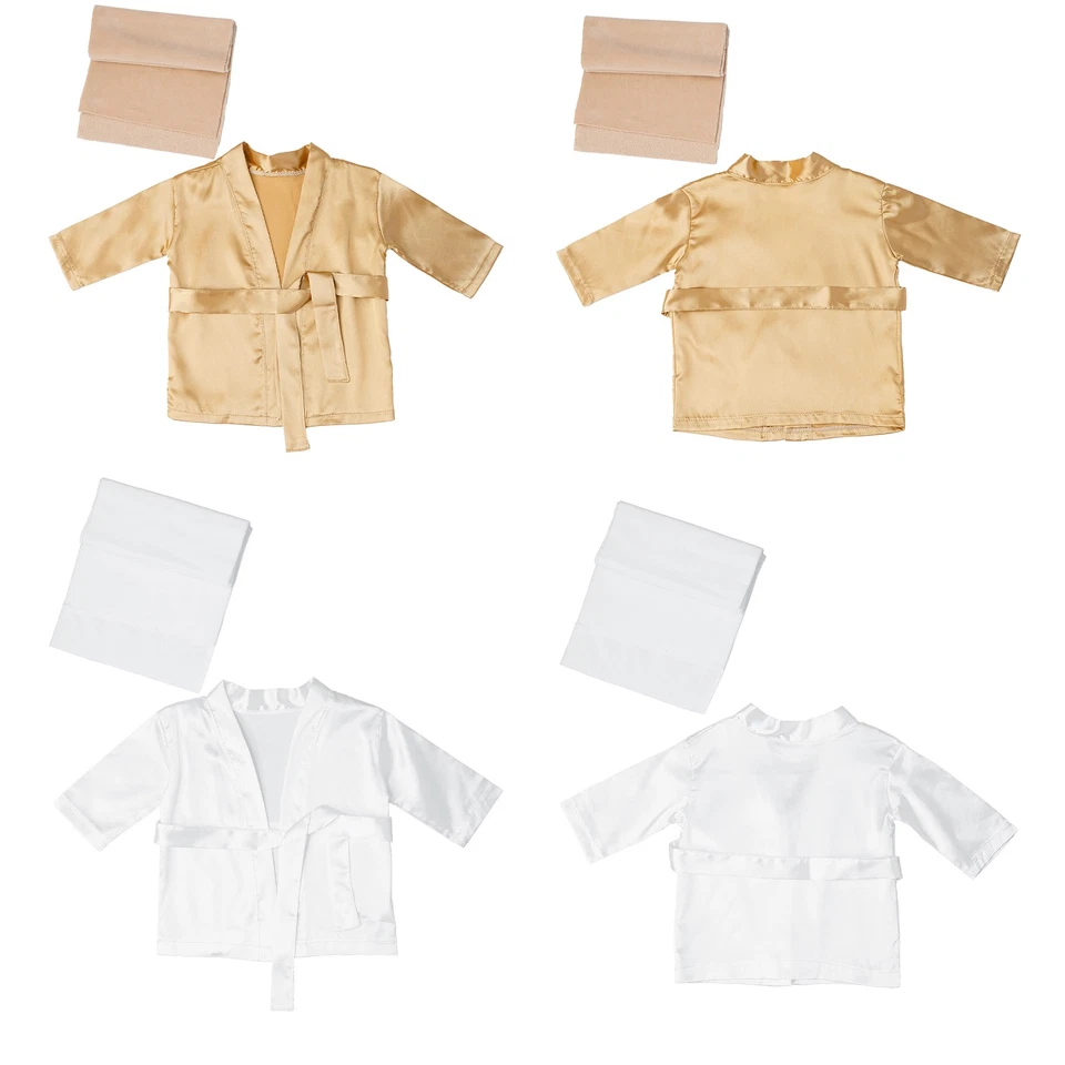 Accappatoio neonato elegante fotografia con cintura cuffia doccia camicia da notte - Immagine 2 di 3