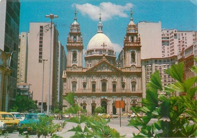 AK - Rio de Janeiro - Brasilien - Igreja da Candelaria - Platz Pio X - Farbdruck