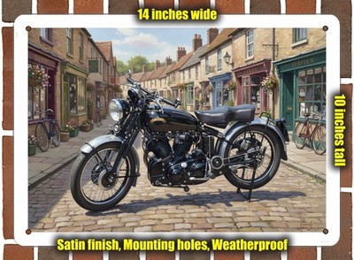 Metal Sign - 1948 Vincent Series B Motorcycle Oil Painting - 14x10