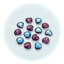Czech glass Heart shaped druk beads 8mm Amethyst AB Pressed Beads 50 pcs J123