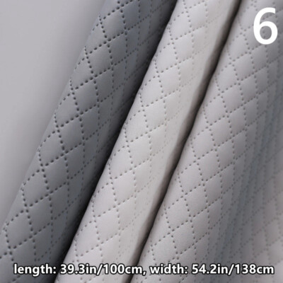 1M Gradient Rhombus PU Leather Fabric Cloth DIY Sewing Costume Bag Sofa Crafts