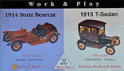 Glencoe Models 03607 - 1/56 1914er Stutz Bearcat, 1/59 1915 Ford T-Sedan Neu