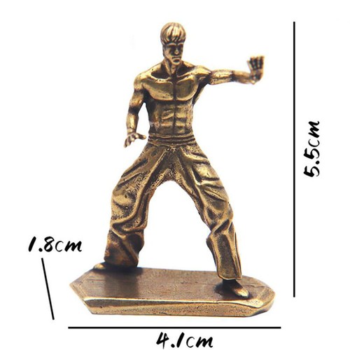 Bruce Lee Brass Action Figures Model Kung Fu Style Statue Collection Decoration - Picture 9 of 10