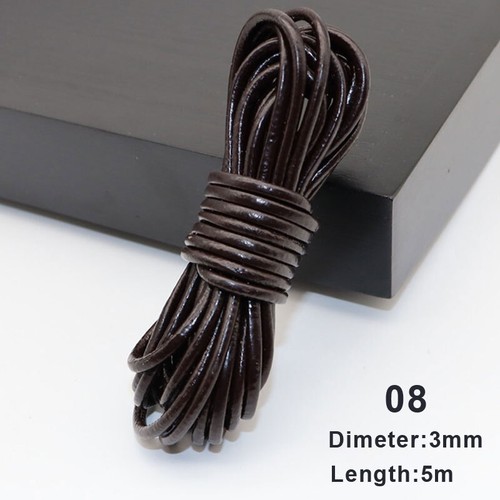 Cuerda de cuero genuino cuerda plana de cuero real hágalo usted mismo 5 m de largo - Imagen 10 de 40