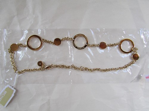 Michael Kors Necklace Brilliance Stationary Pave Circles Goldtone New $135 - Picture 7 of 8