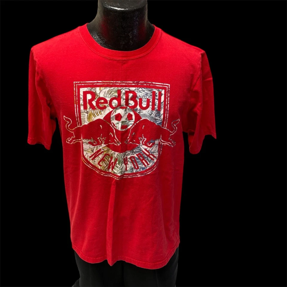 Camiseta de fútbol Y2K Adidas RED BULL Nueva York parte delantera trasera LOGO Streetwear M Foto 2 de 4