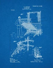 Folding Bed Patent Print Blueprint