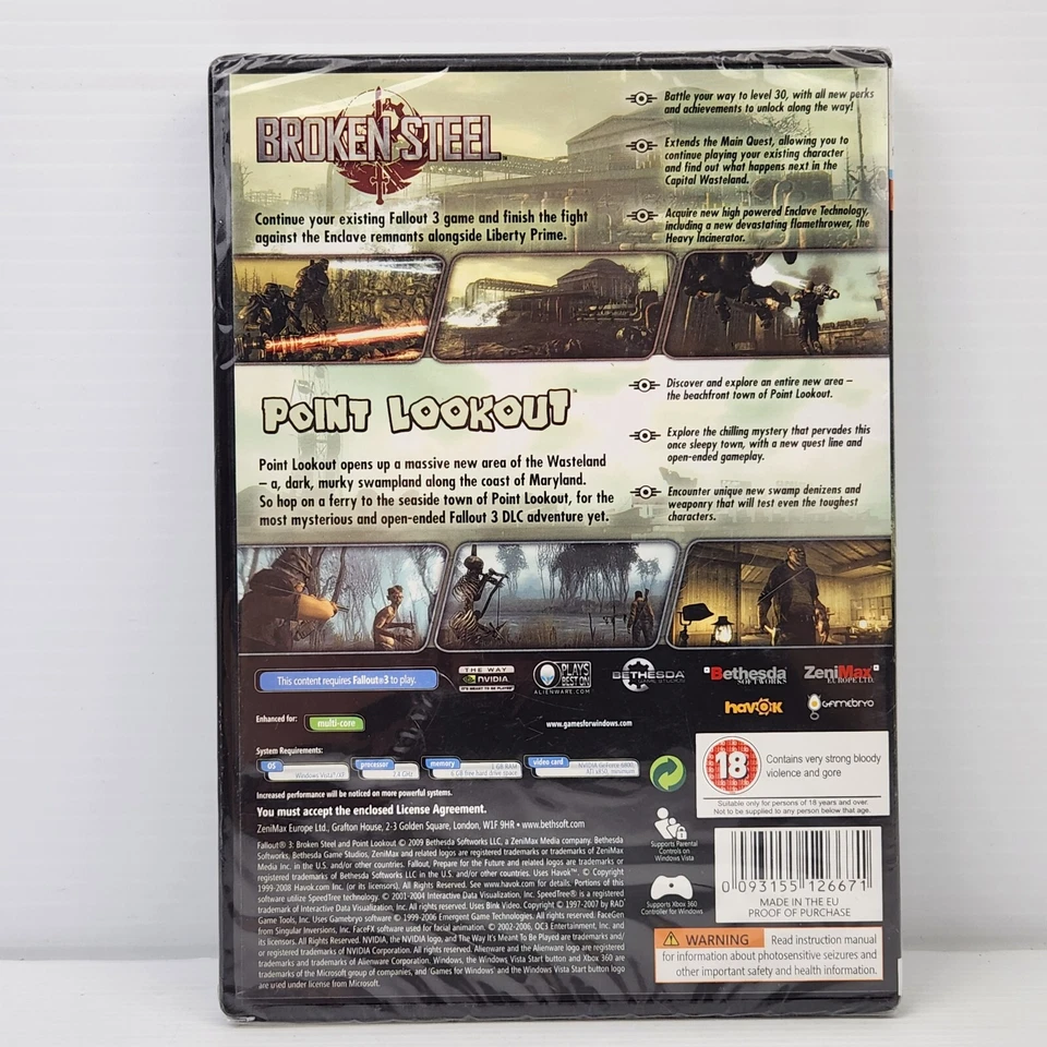Fallout 3 Game Add-On Pack: Broken Steel And Point Lookout PC DVD Bethesda - Image 2 of 2