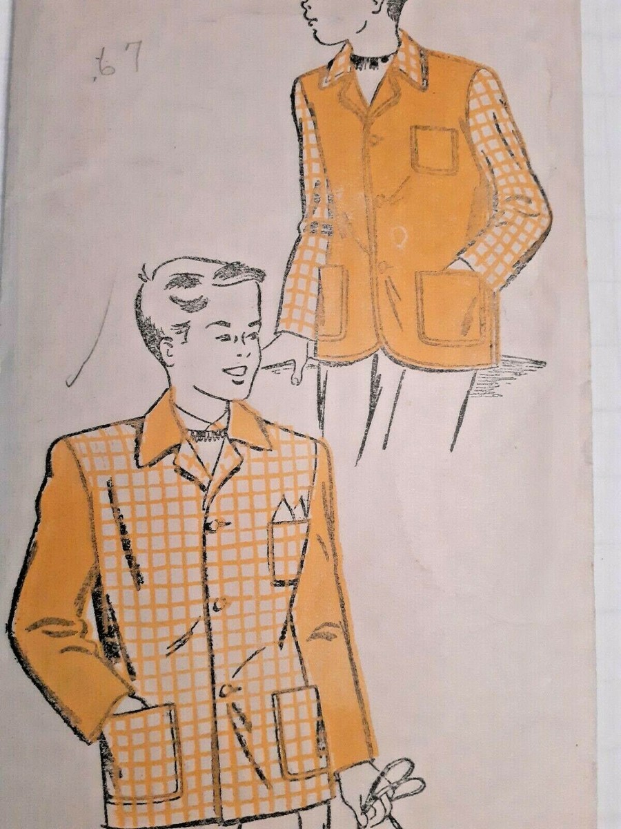 Sports Coat Jacket New York Pattern Sewing 176 Cut VTG 40s