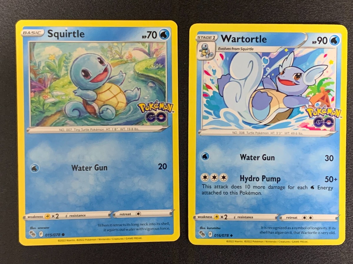 Squirtle 015/078 + Wartortle 016/078 Pokemon GO Pokemon Card Non