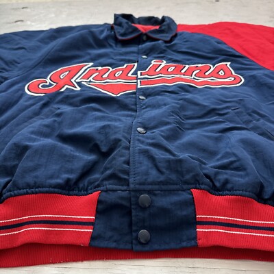 Vintage 90s MLB starter Cleveland Indians Dugout Baseball Jacket