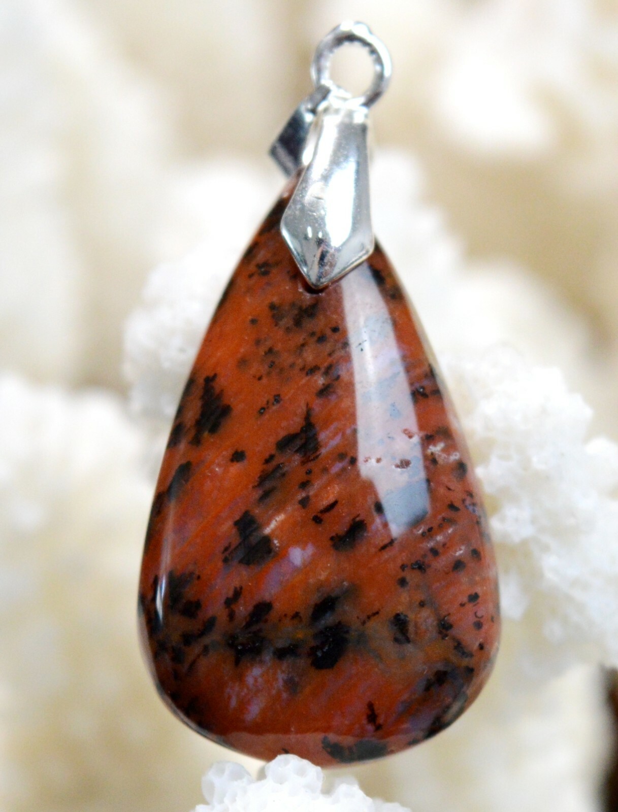 Agate léopard 27 carats pendentif d'exception en pierre naturelle X94