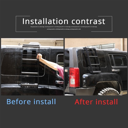 Rear Door Tailgate Ladder Climbing Roof Rack Step Metal For Hummer H3 2005-2009 - Foto 2 di 20