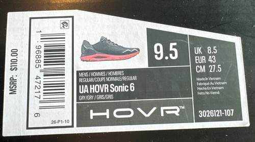 Zapatos para hombre Under Armour UA HOVR Sonic 6 3026121-102 blancos/negros/azules surf - Imagen 5 de 5
