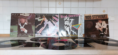 4 LPs Vinyl ROD STEWART Atlantic Crossing Absolutely Live Every Beat Heart Night