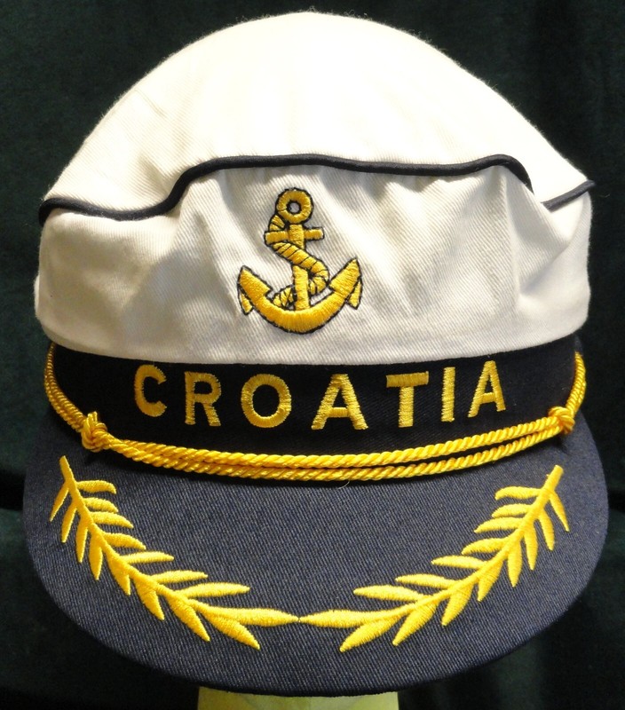 CROATIA Captain Nautical Hat Cap Yachting Club Adjustable Men BRAND NEW with TAG