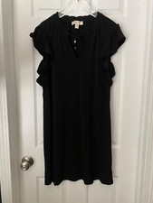 MICHAEL KORS M Black Ruffle Detail Sleeveless Little Black Dress NWOT