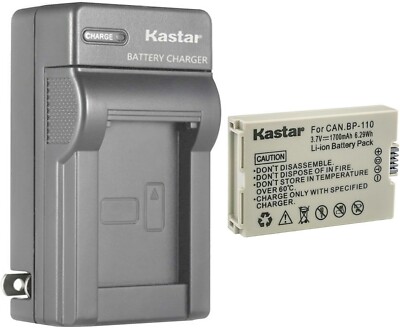 Pack Battery Charger for Canon BP110 VIXIA HF R20 HFR20, VIXIA HF R206,  R205