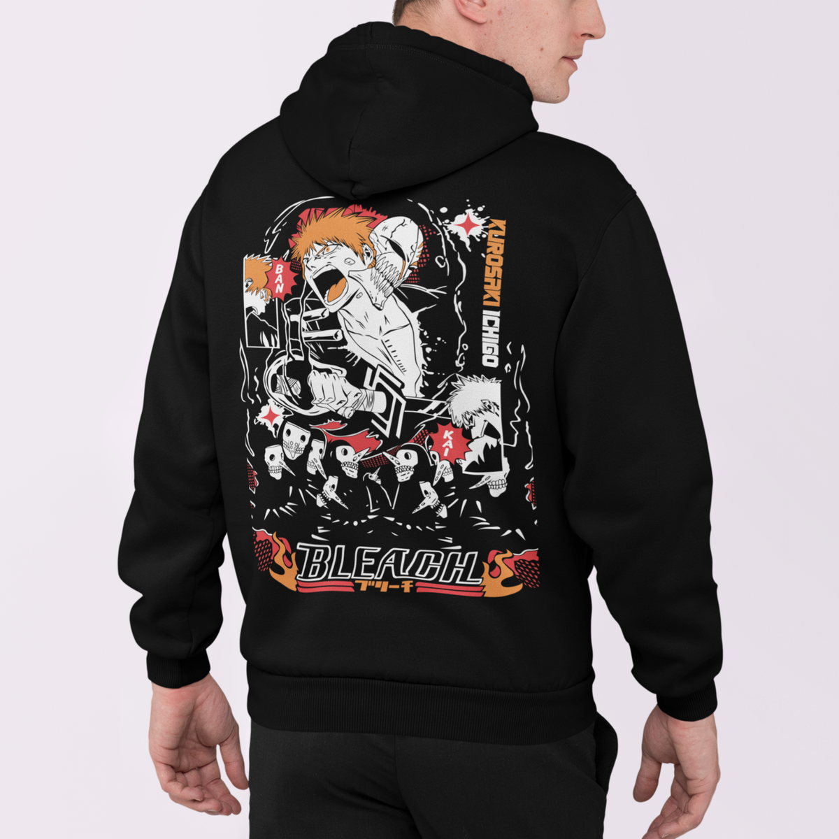 Bleach Ichigo Hoodie Ichigo Bankai Aizen Bleach Yamamoto Hooded Sweatshirt  Rukia