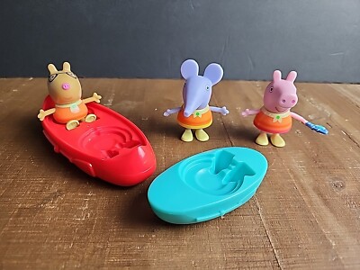 Peppa Pig Canoe Kayak Boat Trip 3 Figures Hasbro eOne Emily Elephant Pedro Pony