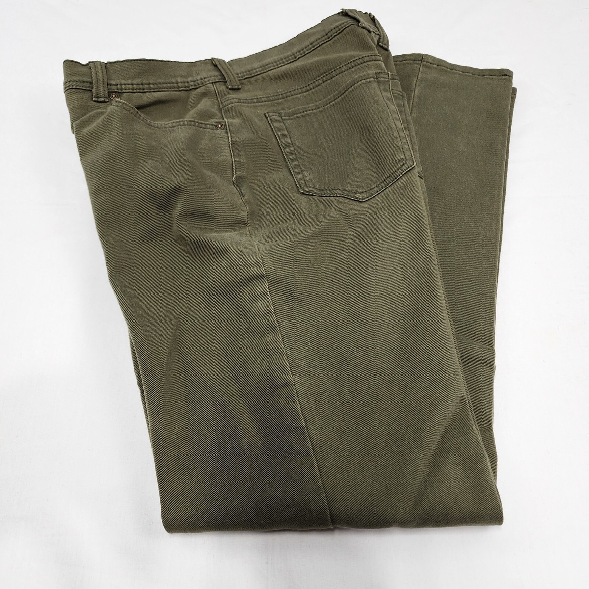 Gloria Vanderbilt Womens Amanda Straight Leg Stretch Denim Green Jeans Size  10