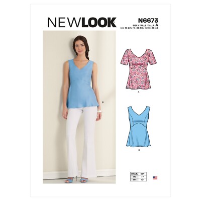 NEW LOOK 6673 Misses Damen Plus Top, Bluse SCHNITTMUSTER 10-22 *15% RABATT*