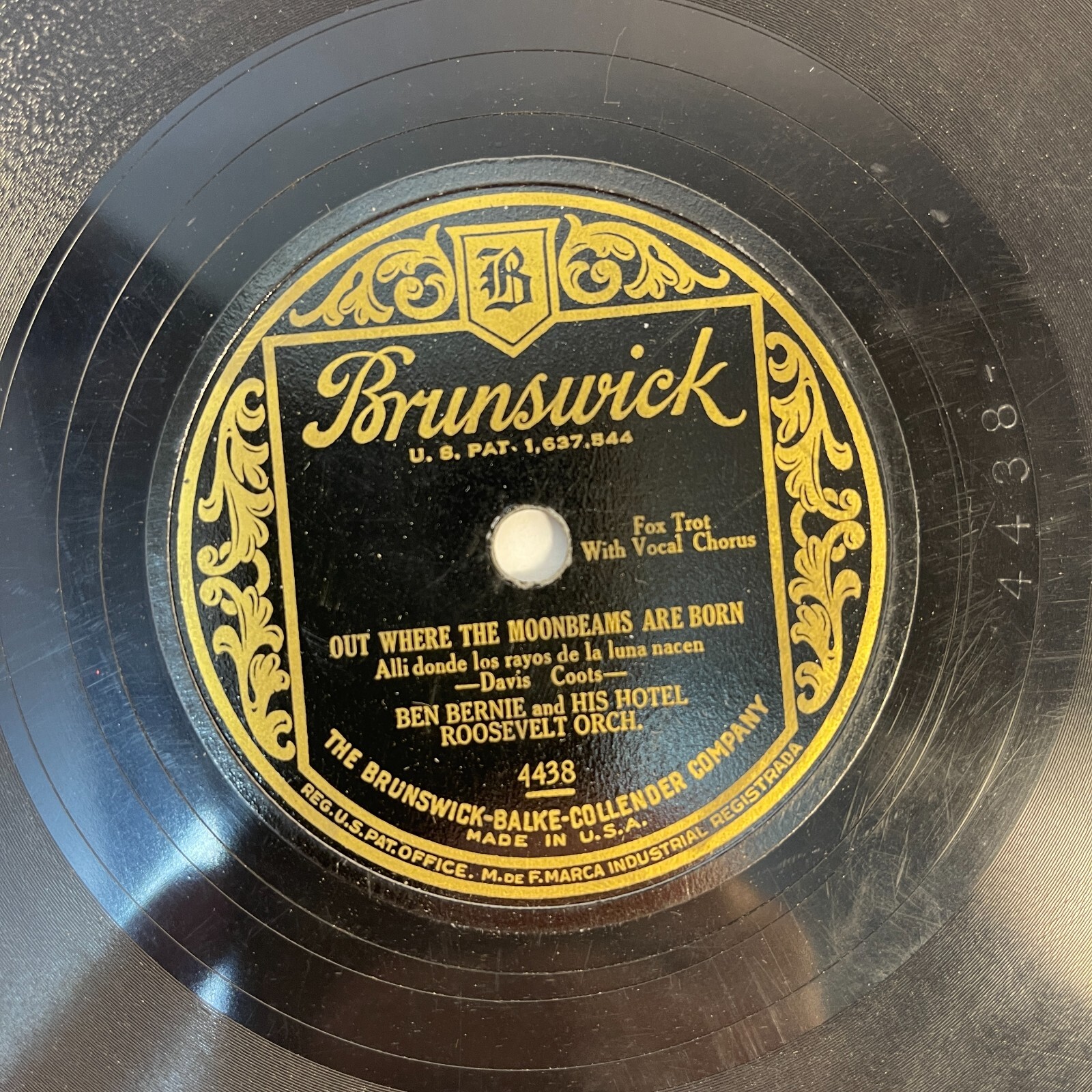 Ben Bernie ‎– Baby-Oh Where Can You Be? 10", 78 RPM 1929 Brunswick ‎– 4438