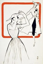 Poster print.Interior design Art.Retro fashion.Model drawing.6325